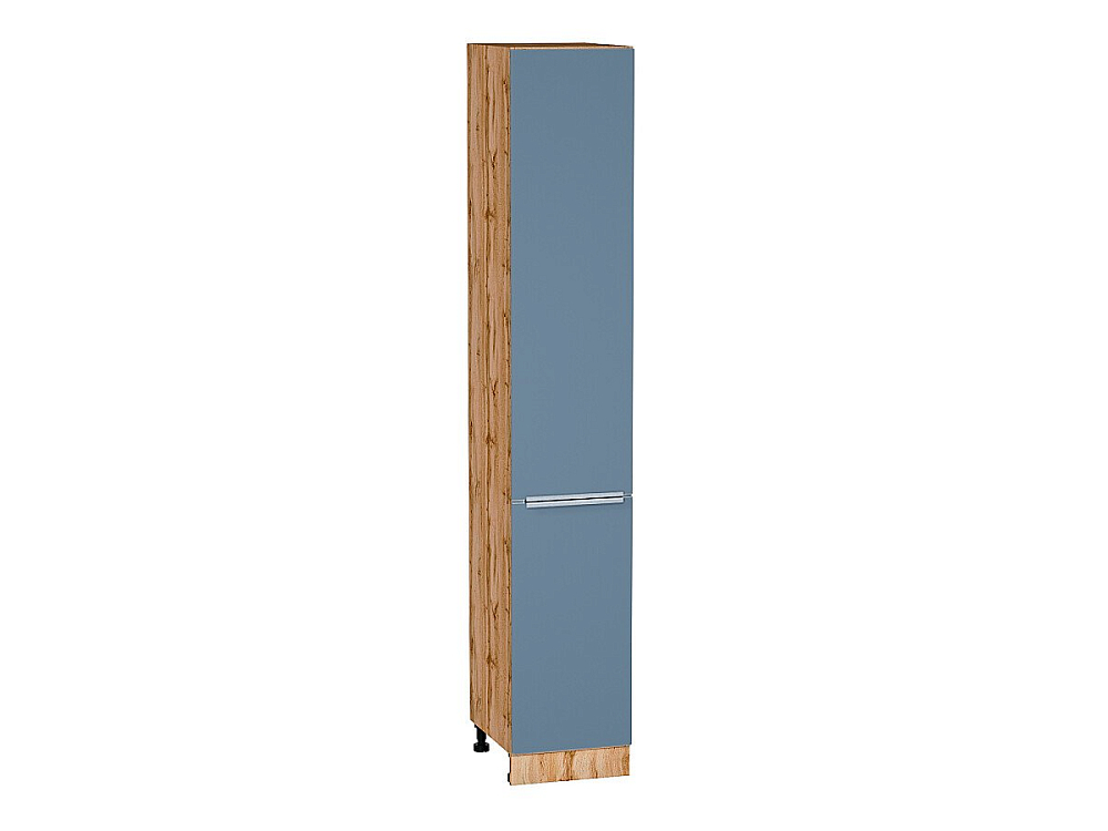 Шкаф пенал с 2-мя дверцами Фьюжн (2336х400х576) Дуб Вотан/silky blue