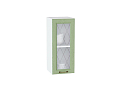 Шкаф верхний с 1-ой остекленной дверцей Ницца (716х300х318) Белый/Дуб оливковый