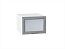 Шкаф верхний горизонтальный остекленный глубокий Сканди (358х500х576) Белый/Grey Softwood