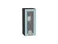 Шкаф верхний с 1-ой остекленной дверцей Ницца (716х300х318) graphite/Голубой
