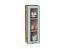 Шкаф верхний с 1-ой остекленной дверцей Ницца (920х300х318) Дуб Вотан/Голубой