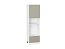 Шкаф пенал с 1-ой дверцей и ящиком под технику Фьюжн (2132х600х576) Белый/Silky Grey