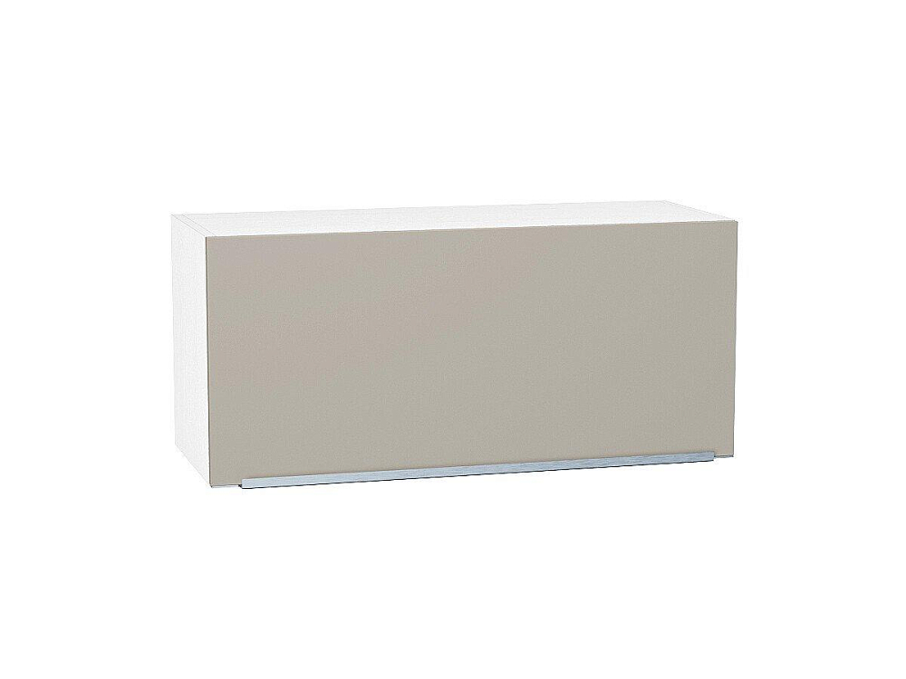 Шкаф верхний горизонтальный Фьюжн (358х800х320) Белый/silky grey