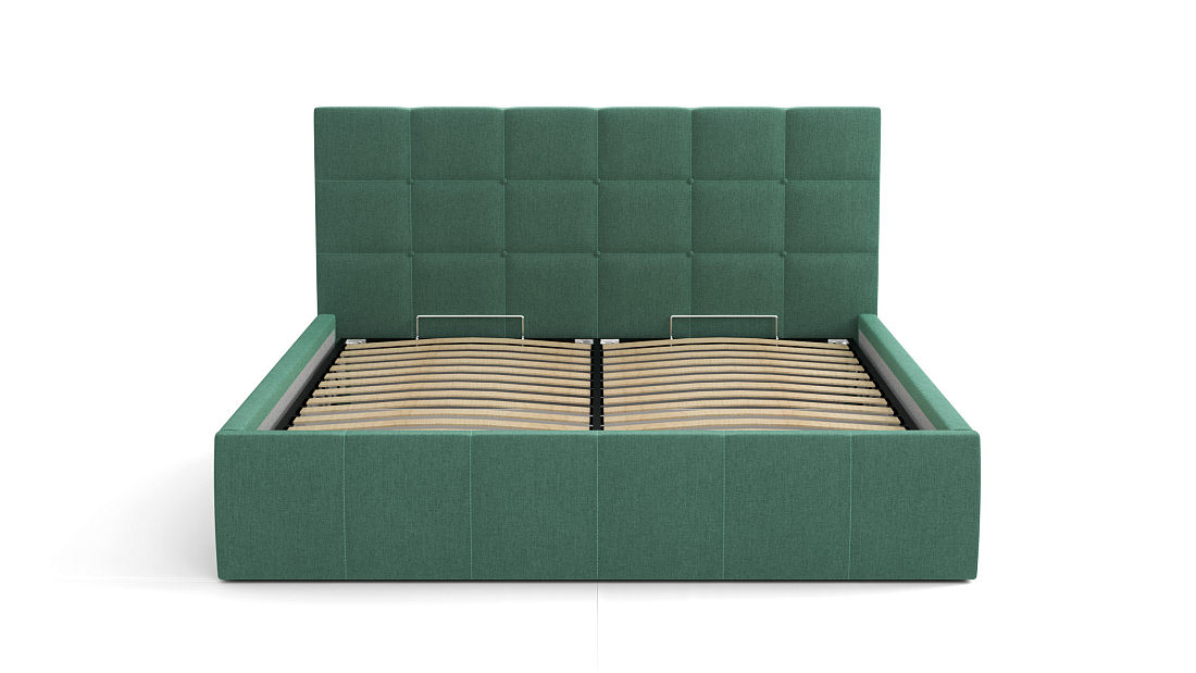 Кровать "Диана" 1600 (Н=1010мм) с подъемным мех. жаккард тесла грин