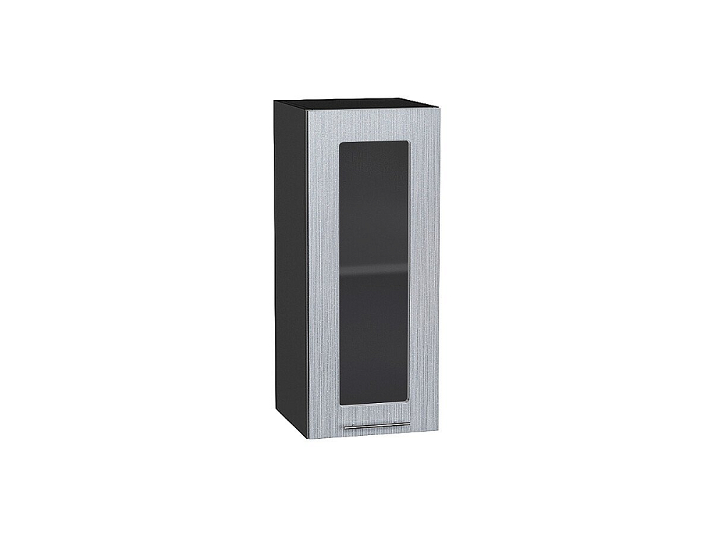 Шкаф верхний с 1-ой остекленной дверцей Валерия-М (716х300х318) graphite/Серый металлик дождь светлый