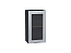 Шкаф верхний с 1-ой остекленной дверцей Валерия-М (716х400х318) Graphite/Серый металлик дождь светлый