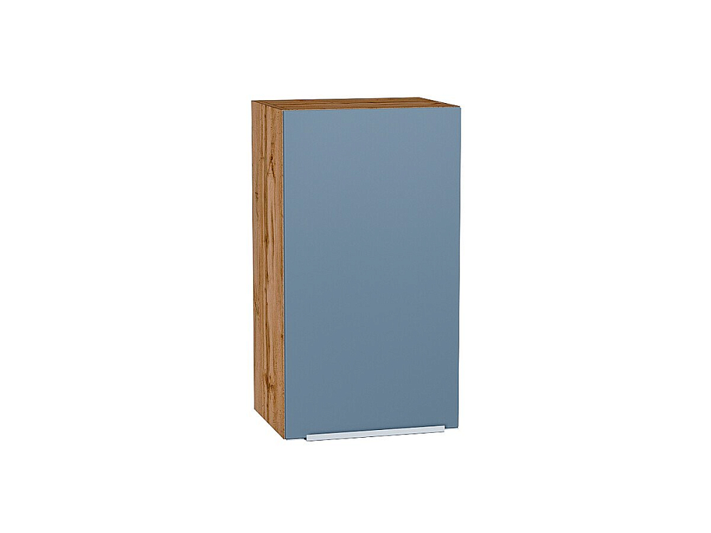 Шкаф верхний с 1-ой дверцей Фьюжн (716х400х320) Дуб Вотан/silky blue
