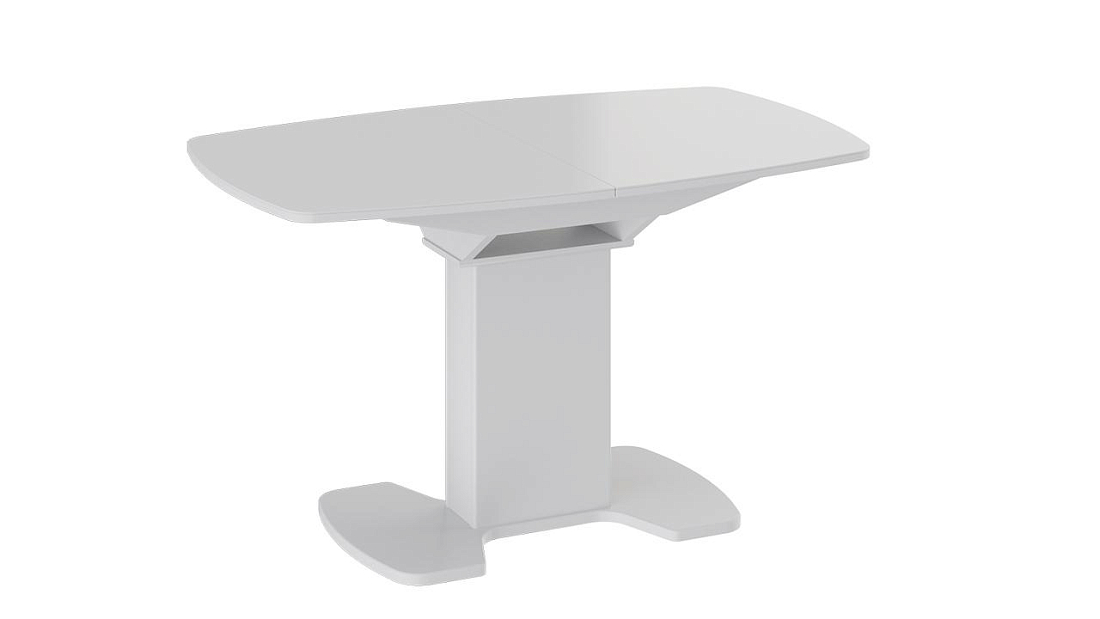 Стол обеденный «Портофино» белый глянец, стекло белое