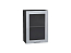 Шкаф верхний с 1-ой остекленной дверцей Валерия-М (716х500х318) Graphite/Серый металлик дождь светлый