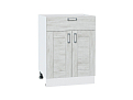 Шкаф нижний с 2-мя дверцами и ящиком Лофт (816х600х480) Белый/nordic oak