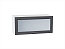 Шкаф верхний горизонтальный остекленный Сканди (358х800х320) Белый/Graphite Softwood