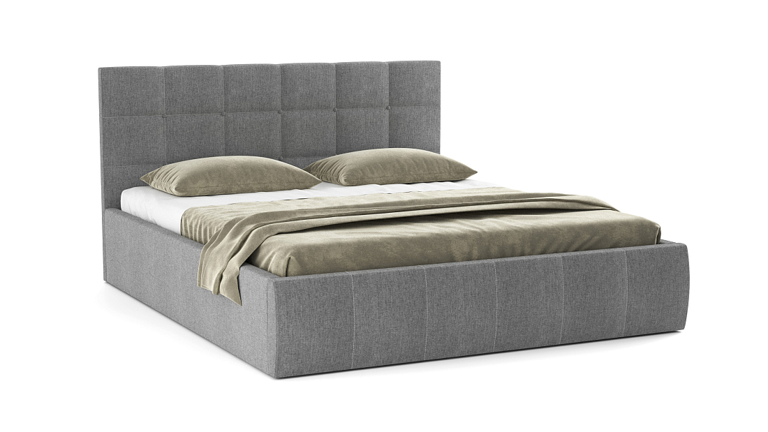 Кровать "Диана" 1600 (Н=1010мм) с подъемным мех. жаккард тесла серый