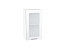 Шкаф верхний с 1-ой остекленной дверцей Валерия-М (716х400х318) Белый/Белый глянец