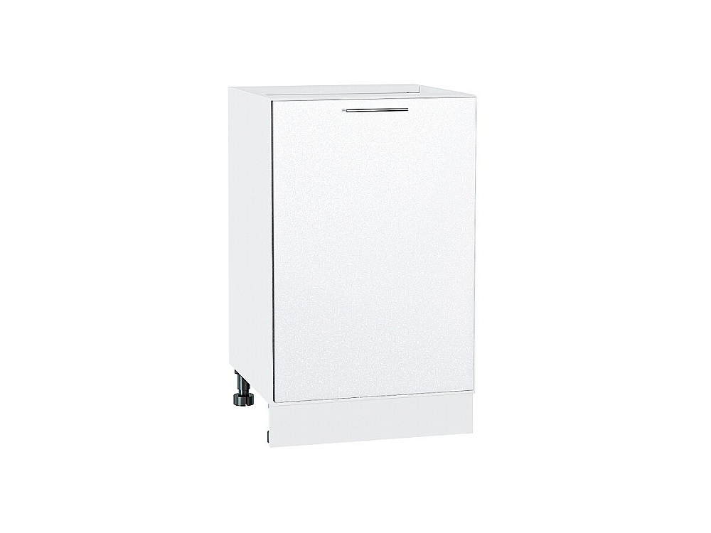 Шкаф нижний с 1-ой дверцей Валерия-М (816х500х478) Белый/белый металлик
