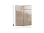 Шкаф нижний с 2-мя дверцами и ящиком Фьюжн (816х600х480) Белый/Gallant
