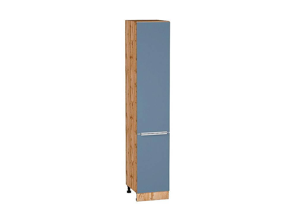 Шкаф пенал с 2-мя дверцами Фьюжн (2132х400х576) Дуб Вотан/silky blue