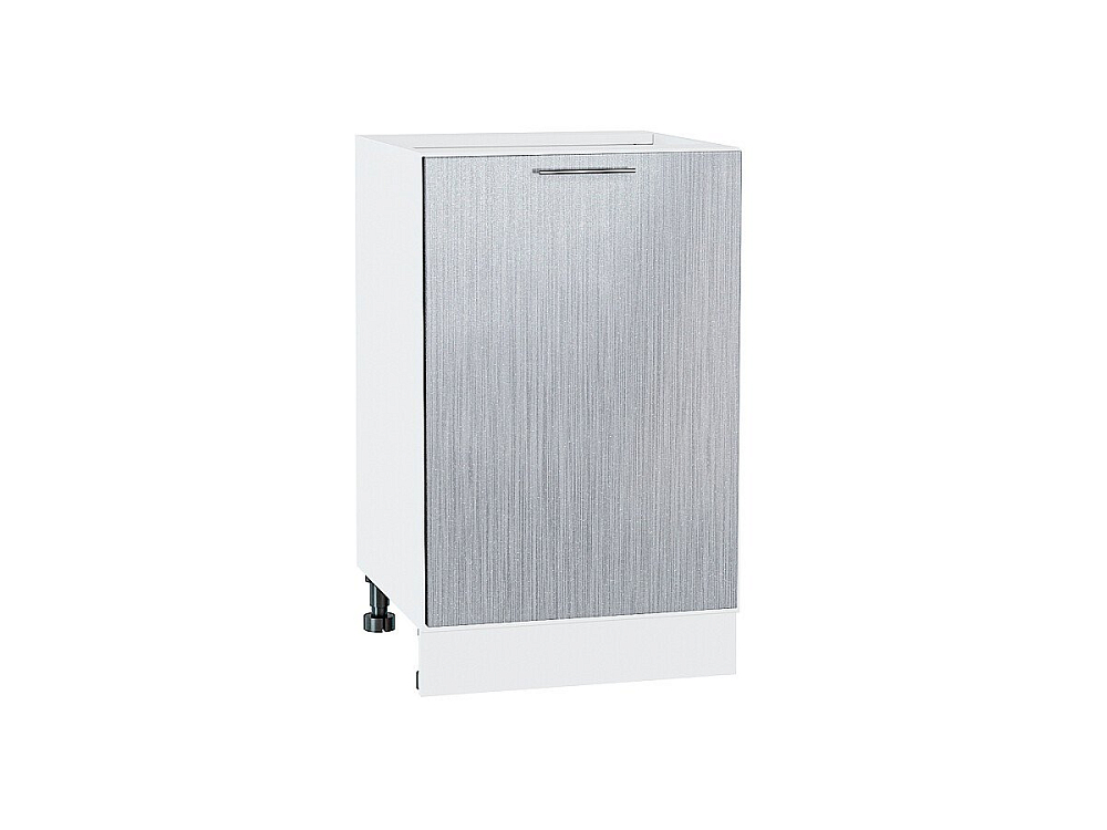 Шкаф нижний с 1-ой дверцей Валерия-М (816х500х478) Белый/Серый металлик дождь светлый