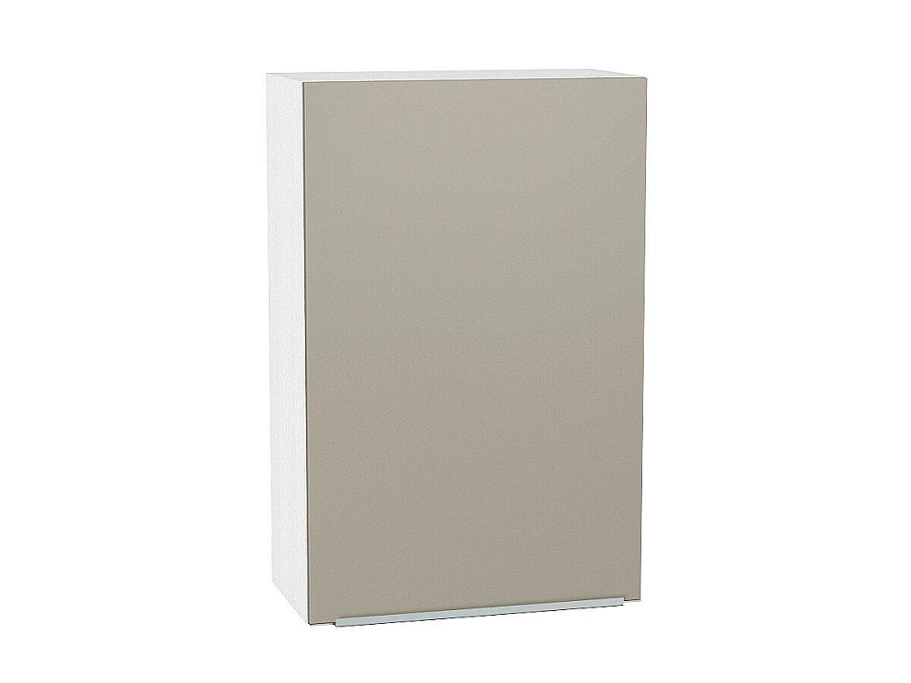 Шкаф верхний с 1-ой дверцей Фьюжн (920х600х320) Белый/silky grey