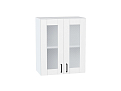 Шкаф верхний с 2-мя остекленными дверцами Лофт (716х600х320) Белый/super white