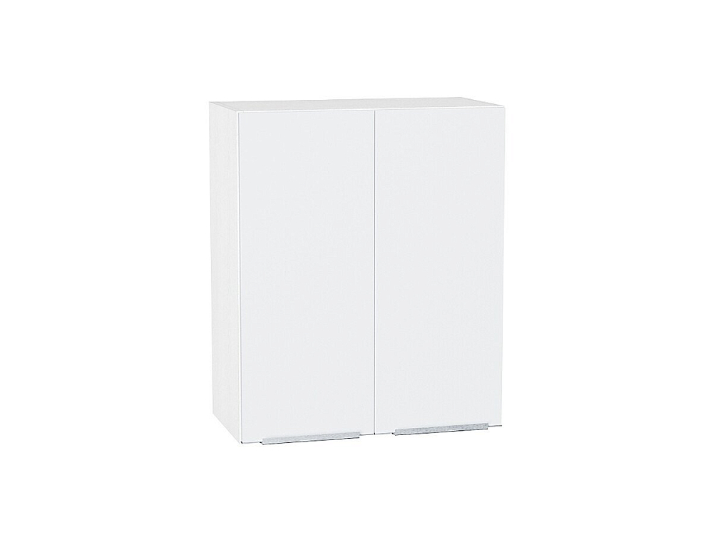 Шкаф верхний с 2-мя дверцами Фьюжн (716х600х320) Белый/silky white