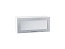 Шкаф верхний горизонтальный остекленный Валерия-М (358х800х318) Белый/Серый металлик дождь светлый