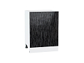 Шкаф нижний с 1-ой дверцей Валерия-М (816х600х478) Белый/Черный металлик дождь