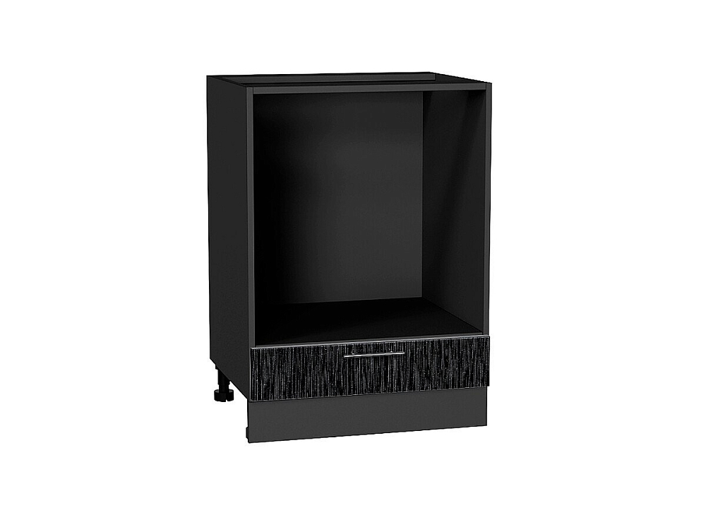 Шкаф нижний под духовку Валерия-М (816х600х474) graphite/Черный металлик дождь