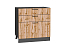 Шкаф нижний с 3-мя ящиками Флэт (816х800х478) Graphite/Wotan Oak 2S