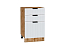 Шкаф нижний с 3-мя ящиками Евро Лайн (816х500х478) Дуб Вотан/Белый