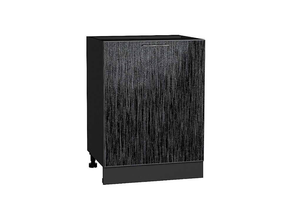 Шкаф нижний с 1-ой дверцей Валерия-М (816х600х478) graphite/Черный металлик дождь