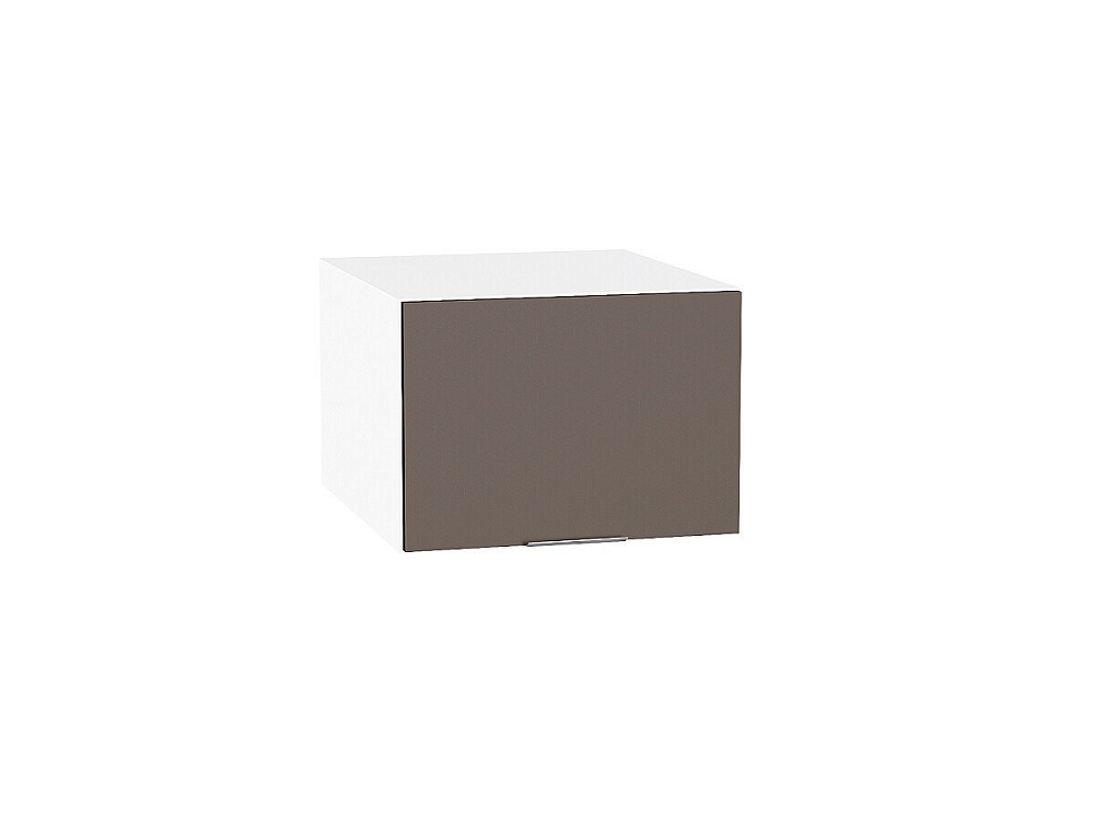 Шкаф верхний горизонтальный с увеличенной глубиной Терра (358х500) Белый/Смоки Софт