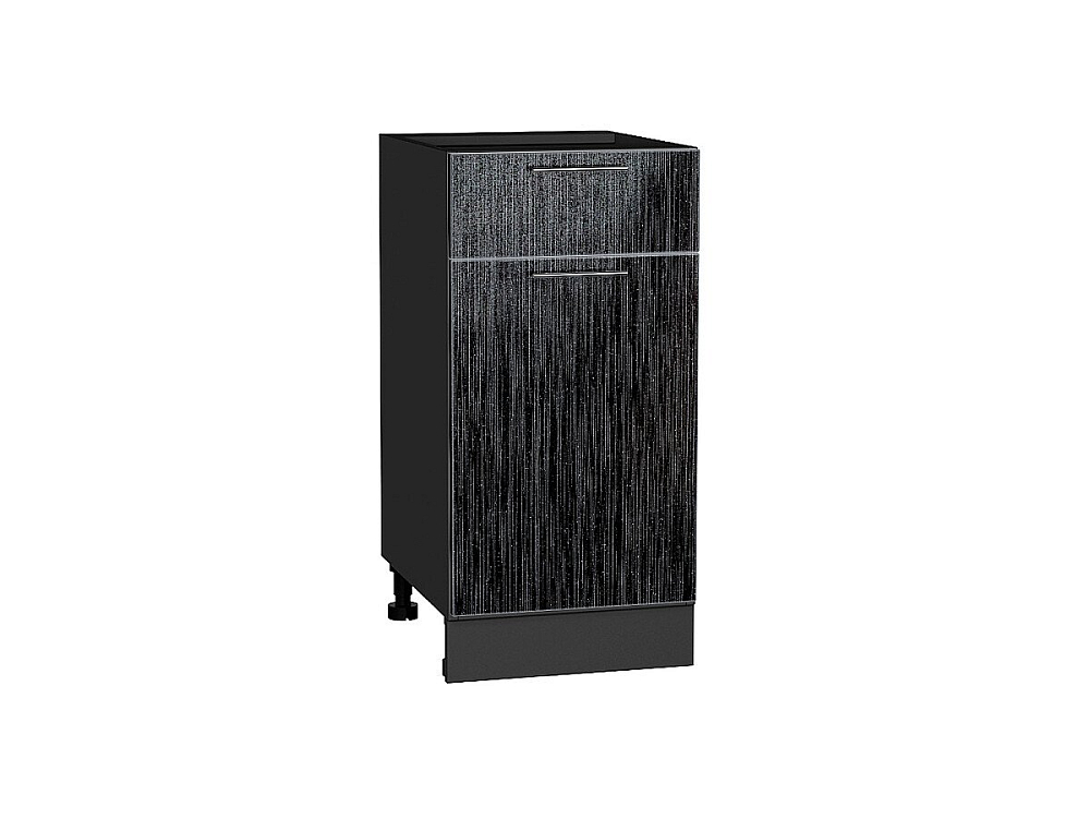 Шкаф нижний с 1-ой дверцей и ящиком Валерия-М (816х400х478) graphite/Черный металлик дождь