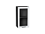 Шкаф верхний с 1-ой остекленной дверцей Барселона (716х400х324) Graphite/Белый