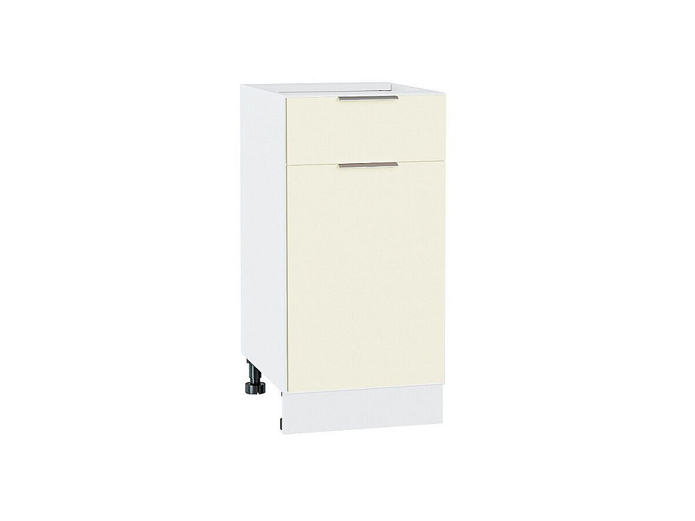 Шкаф нижний с 1-ой дверцей и ящиком Терра (816х400х478) Белый/Ваниль Софт