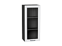 Шкаф верхний с 1-ой остекленной дверцей Барселона (920х400х324) graphite/Белый