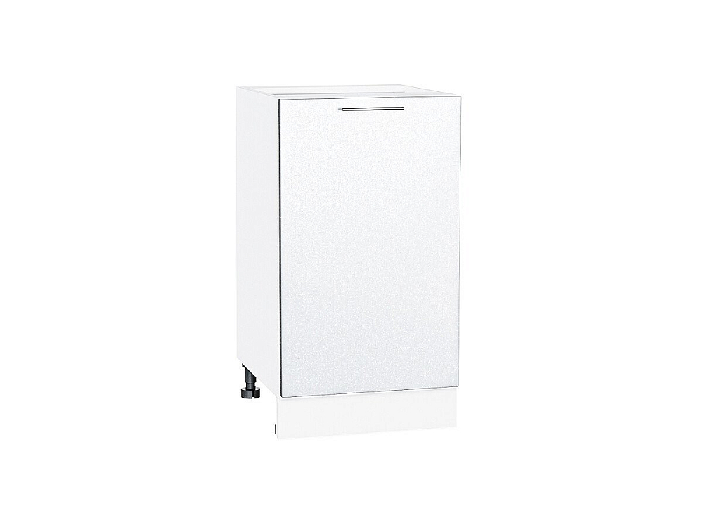 Шкаф нижний с 1-ой дверцей Валерия-М (816х450х478) Белый/белый металлик