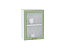 Шкаф верхний с 1-ой остекленной дверцей Ницца (716х500х318) Белый/Дуб оливковый