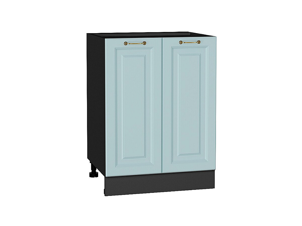 Шкаф нижний с 2-мя дверцами Ницца (816х600х478) graphite/Голубой