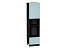 Шкаф пенал с 1-ой дверцей и ящиком под технику Ницца (2336х600х574) Graphite/Голубой