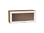 Шкаф верхний горизонтальный остекленный Сканди (358х800х320) Дуб Вотан/White Softwood