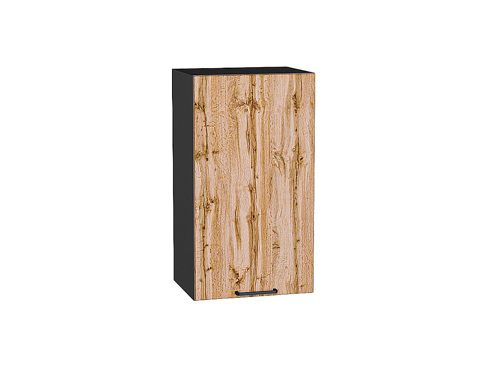 Шкаф верхний с 1-ой дверцей Флэт (716х400х318) graphite/wotan oak 2s