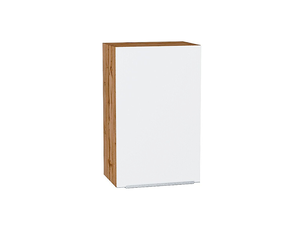 Шкаф верхний с 1-ой дверцей Фьюжн (716х450х320) Дуб Вотан/silky white