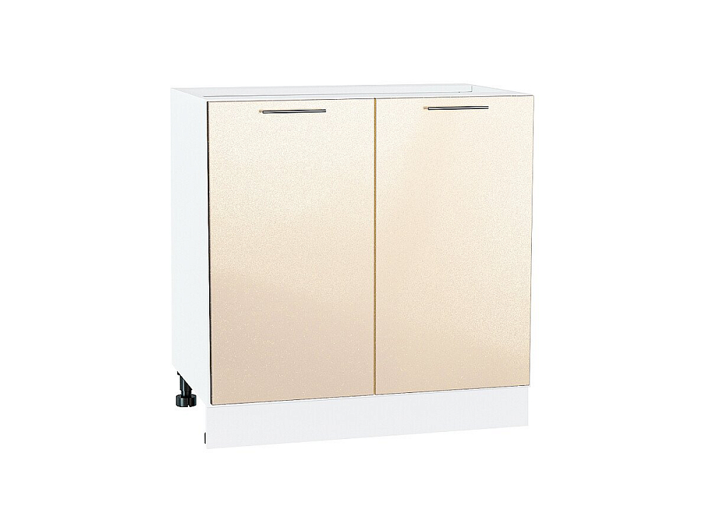 Шкаф нижний с 2-мя дверцами Валерия-М (816х800х478) Белый/Бежевый металлик