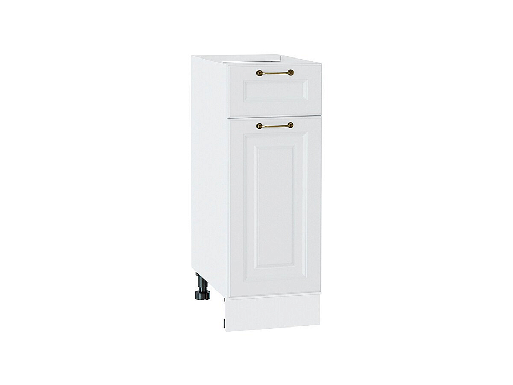 Шкаф нижний с 1-ой дверцей и ящиком Ницца (816х300х478) Белый/Белый