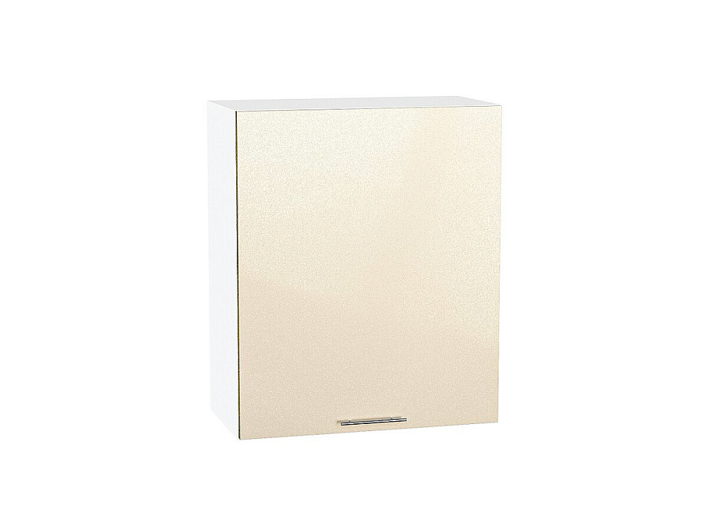 Шкаф верхний с 1-ой дверцей Валерия-М (716х600х318) Белый/Бежевый металлик