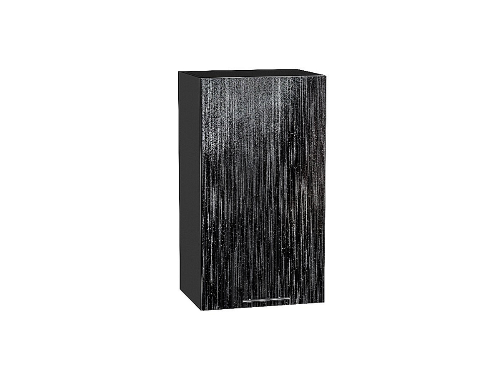 Шкаф верхний с 1-ой дверцей Валерия-М (716х400х318) graphite/Черный металлик дождь