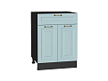Шкаф нижний с 2-мя дверцами и ящиком Ницца (816х600х478) graphite/Голубой