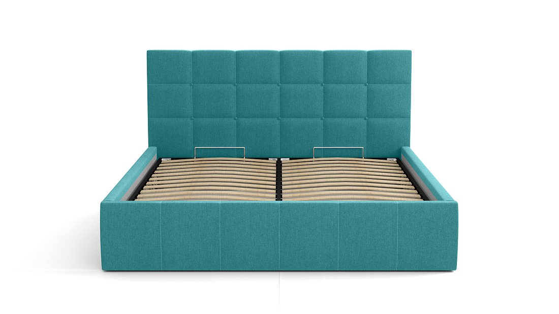 Кровать "Диана" 1600 (Н=1010мм) с подъемным мех. жаккард тесла бирюза