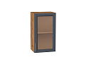 Шкаф верхний с 1-ой остекленной дверцей Сканди (716х400х320) Дуб Вотан/graphite softwood