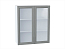 Шкаф верхний с 2-мя остекленными дверцами Сканди (920х800х320) Белый/Grey Softwood